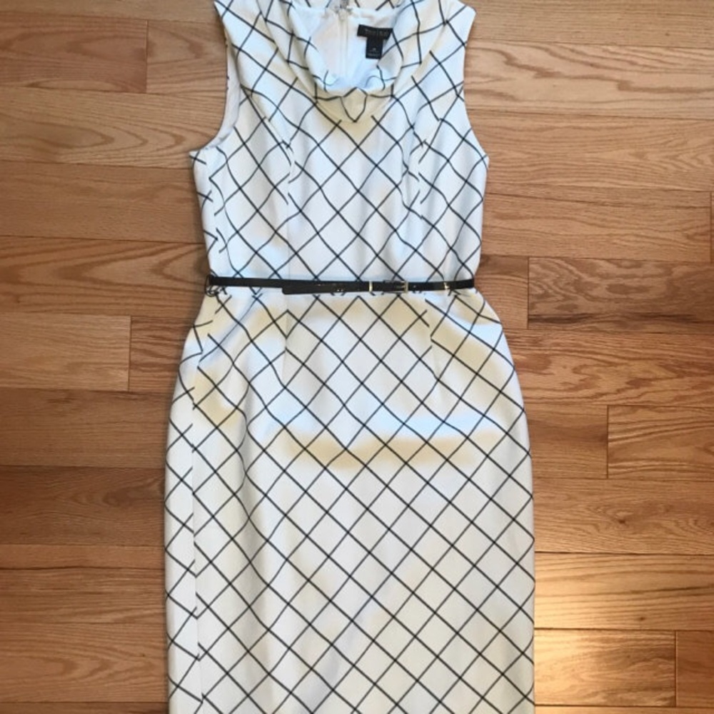 White House Black Market White and Black Dress